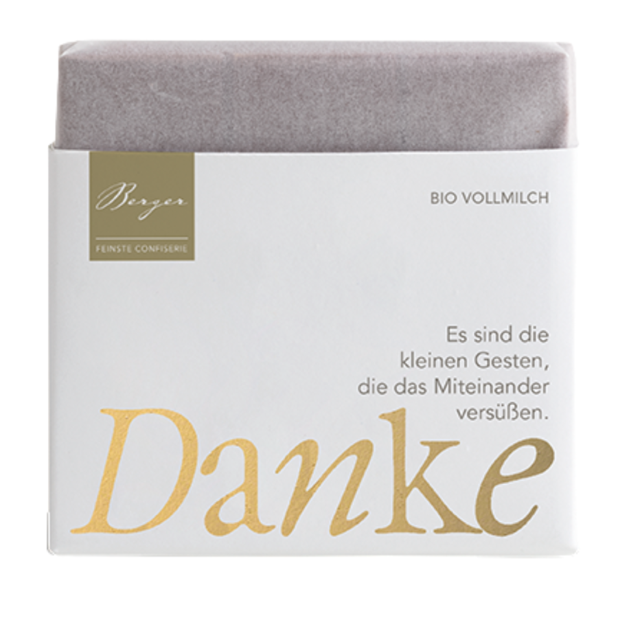 Berger Bio-Vollmilchschokolade Danke 40g